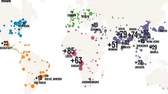 В кои градове по света населението расте най-бързо (карта)