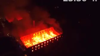 Как изгоряха тютюневите складове - уникални кадри от дрон