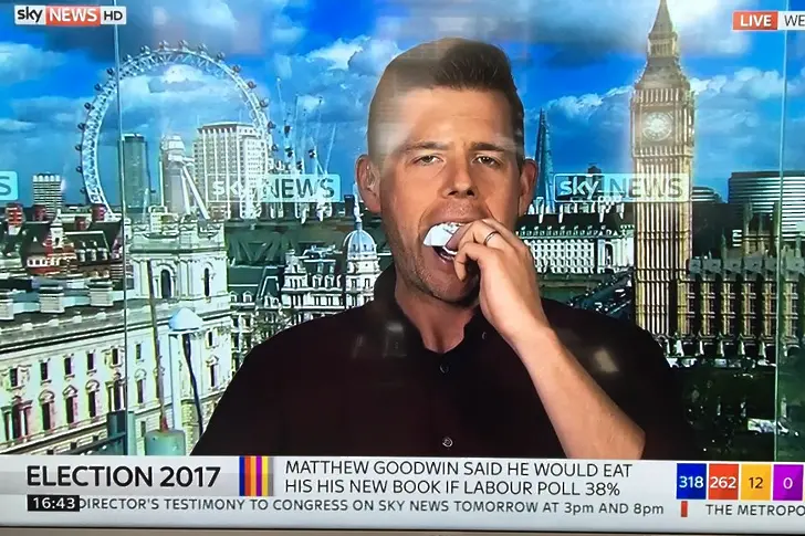 Британски политолог яде книгата си в ефир (ВИДЕО)
