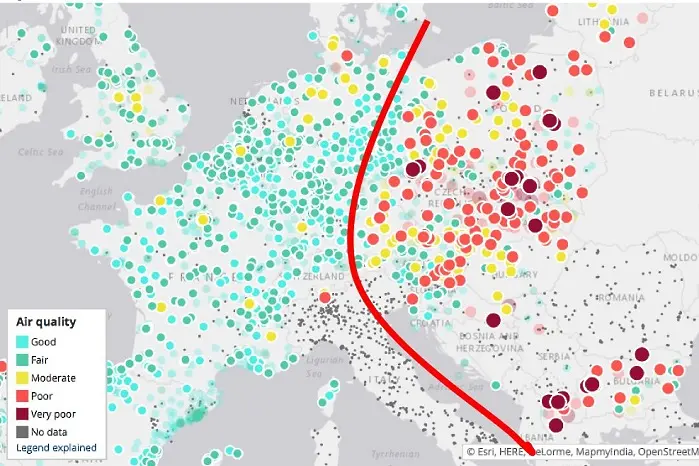Новата желязна завеса на мръсния въздух в Европа