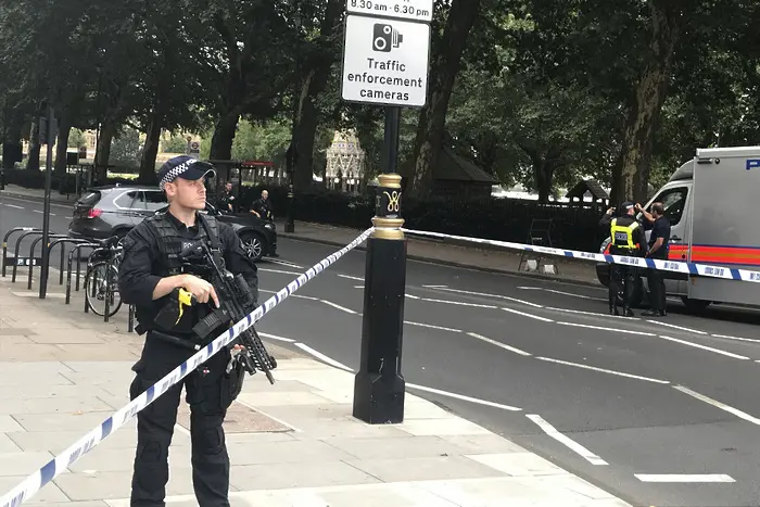 Кола се вряза в огражденията около парламента в Лондон