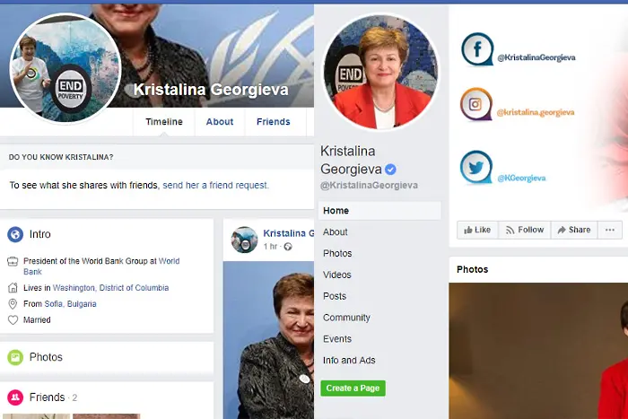 Фалшива Кристалина Георгиева ви търси да ви даде пари във фейсбук