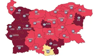 COVID картата: България е в червената зона