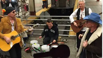 U2 - улични музиканти в метро (видео)