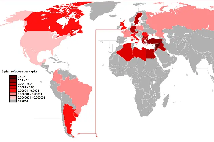Сирийски бежанци на глава от населението