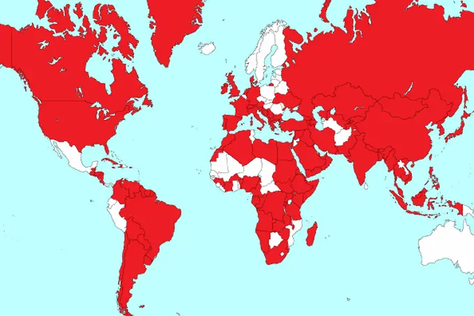 Страните в червен цвят водят териториални спорове (КАРТА)