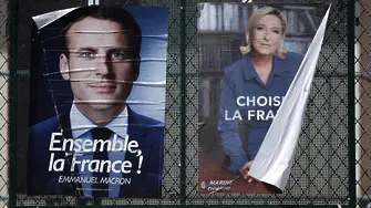 Източник от френското МВР: Макрон 62,5%, Льо Пен - под 39%