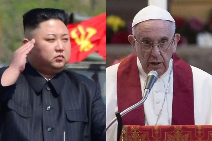 Ким Чен Ун кани папа Франциск в Пхенян