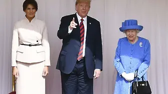 Кралицата, робот и бебе балон посрещат Тръмп в Лондон