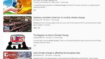 Повечето видеа в YouTube отричат климатичните промени