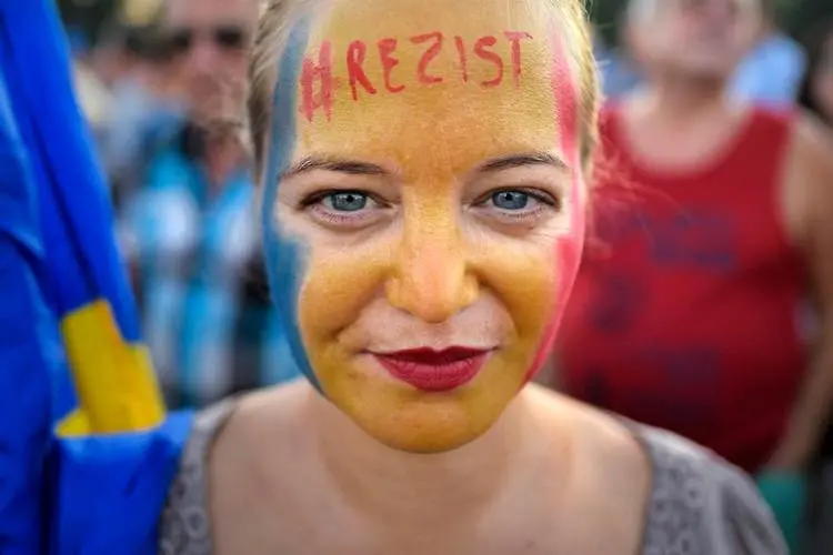 Румънците на протест: 