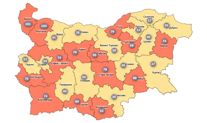 COVID картата вече без червени петна