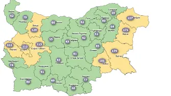 COVID картата: България пожълтя