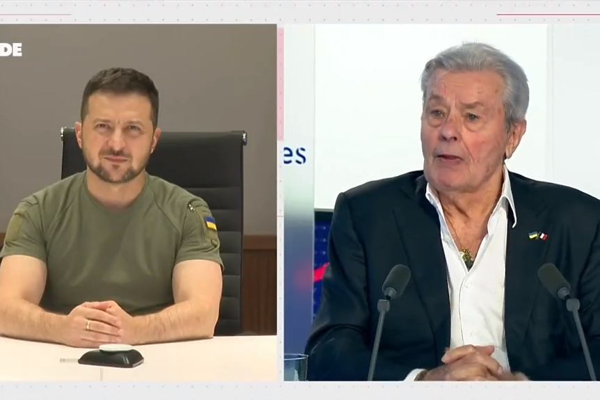 Ален Делон интервюира Зеленски: Братя по оръжие сме - започнахме като актьори (ВИДЕО)