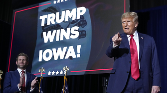 Победа за историята: Тръмп разби конкуренцията на първичните избори в Айова (ВИДЕО)