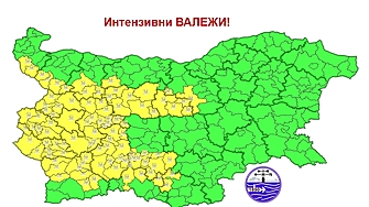 София-град и област, Перник, Благоевград... Жълт код за половин България за значителни валежи
